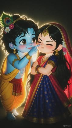cute radha krishna images