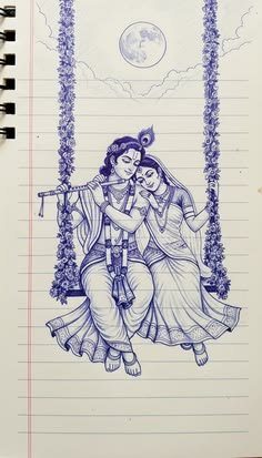 pencil radha krishna drawing