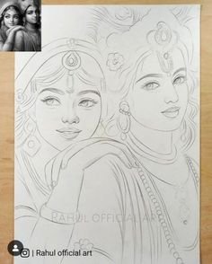 pencil radha krishna drawing