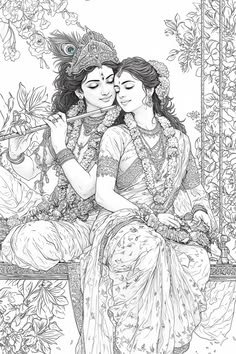 pencil radha krishna drawing