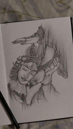 pencil radha krishna drawing