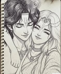 pencil radha krishna drawing
