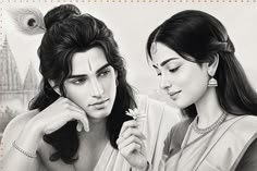 pencil radha krishna drawing