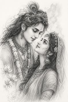 pencil radha krishna drawing