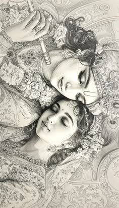 pencil radha krishna drawing