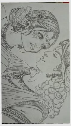 pencil radha krishna drawing