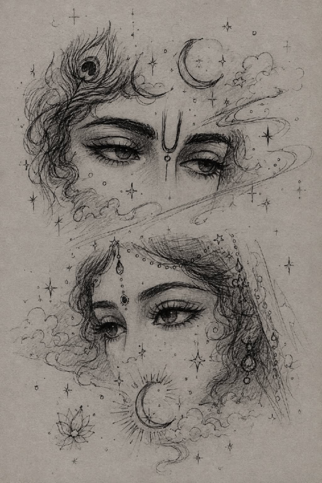 pencil radha krishna drawing