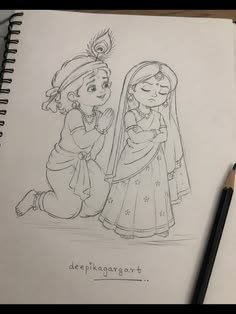pencil radha krishna drawing