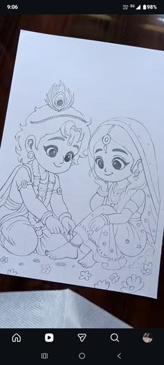 pencil radha krishna drawing