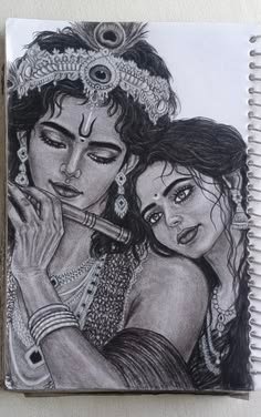 pencil radha krishna drawing