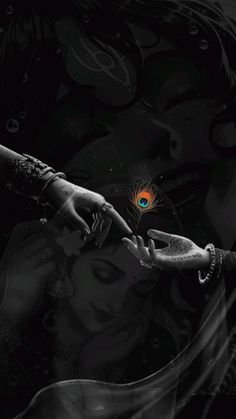 radha krishna love black wallpaper