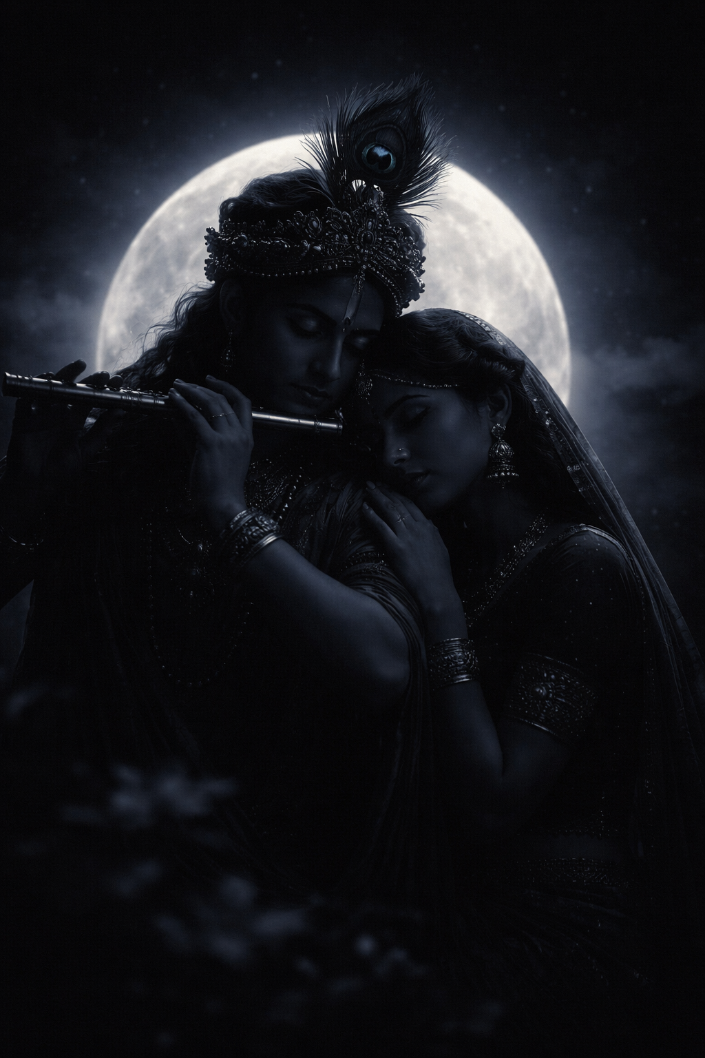 radha krishna love black wallpaper