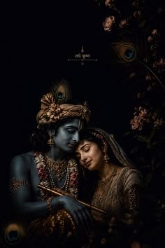 radha krishna love black wallpaper