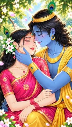 romantic radha krishna images